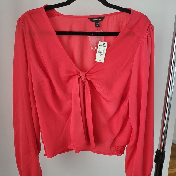 Express Coral Red Knot Front Top - Picture 2 of 6